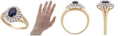 Macy's Sapphire (7/8 ct. t.w.) & Diamond (1/4 ct. t.w.) Statement Ring in 14k Gold